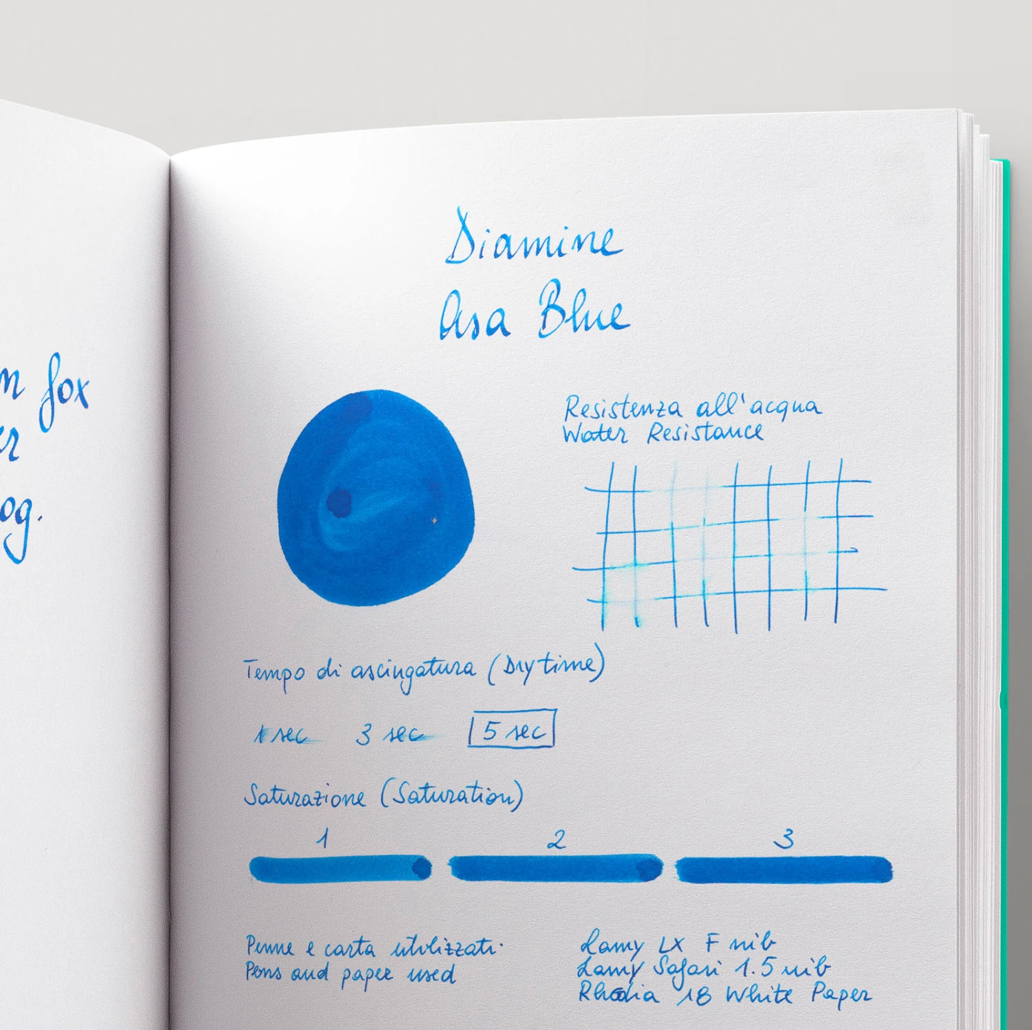 Diamine Asa Blue Inchiostro 30 Ml 4 Diamine Asa Blue Inchiostro 30 Ml - immagine 4