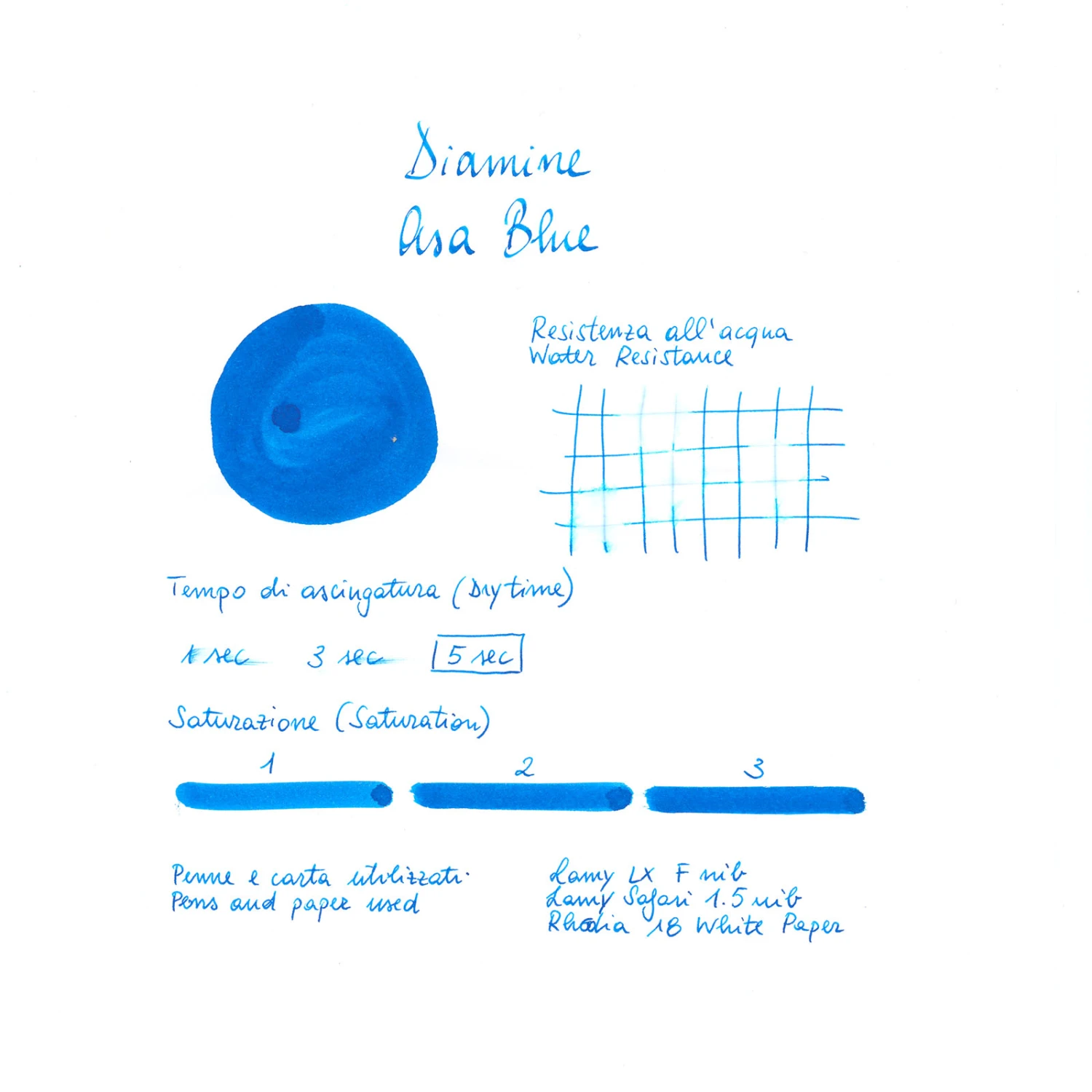 Diamine Asa Blue Inchiostro 30 Ml 6 Diamine Asa Blue Inchiostro 30 Ml - immagine 6