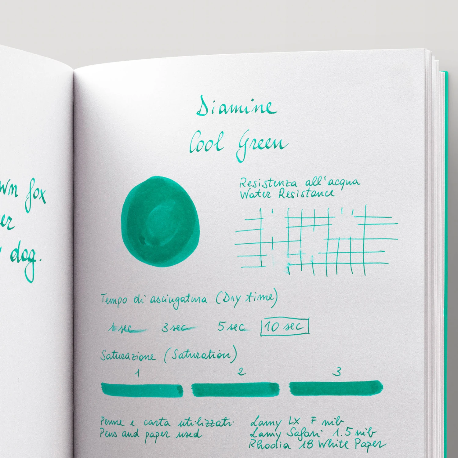Diamine Cool Green Inchiostro 30 Ml 4 Diamine Cool Green Inchiostro 30 Ml - immagine 4