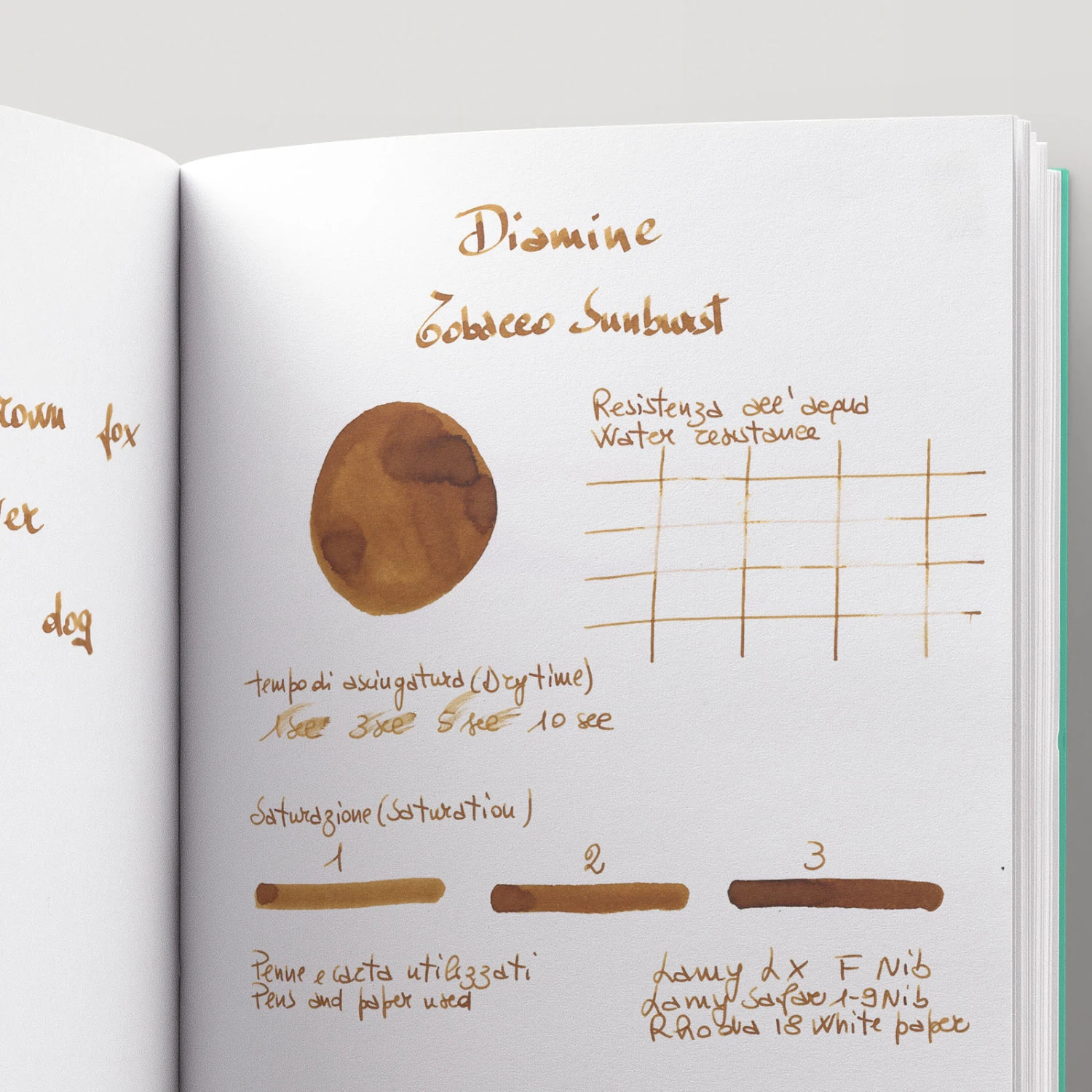 Diamine Guitar Tobacco Burst Inchiostro 30 Ml 4 Diamine Guitar Tobacco Burst Inchiostro 30 Ml - immagine 4