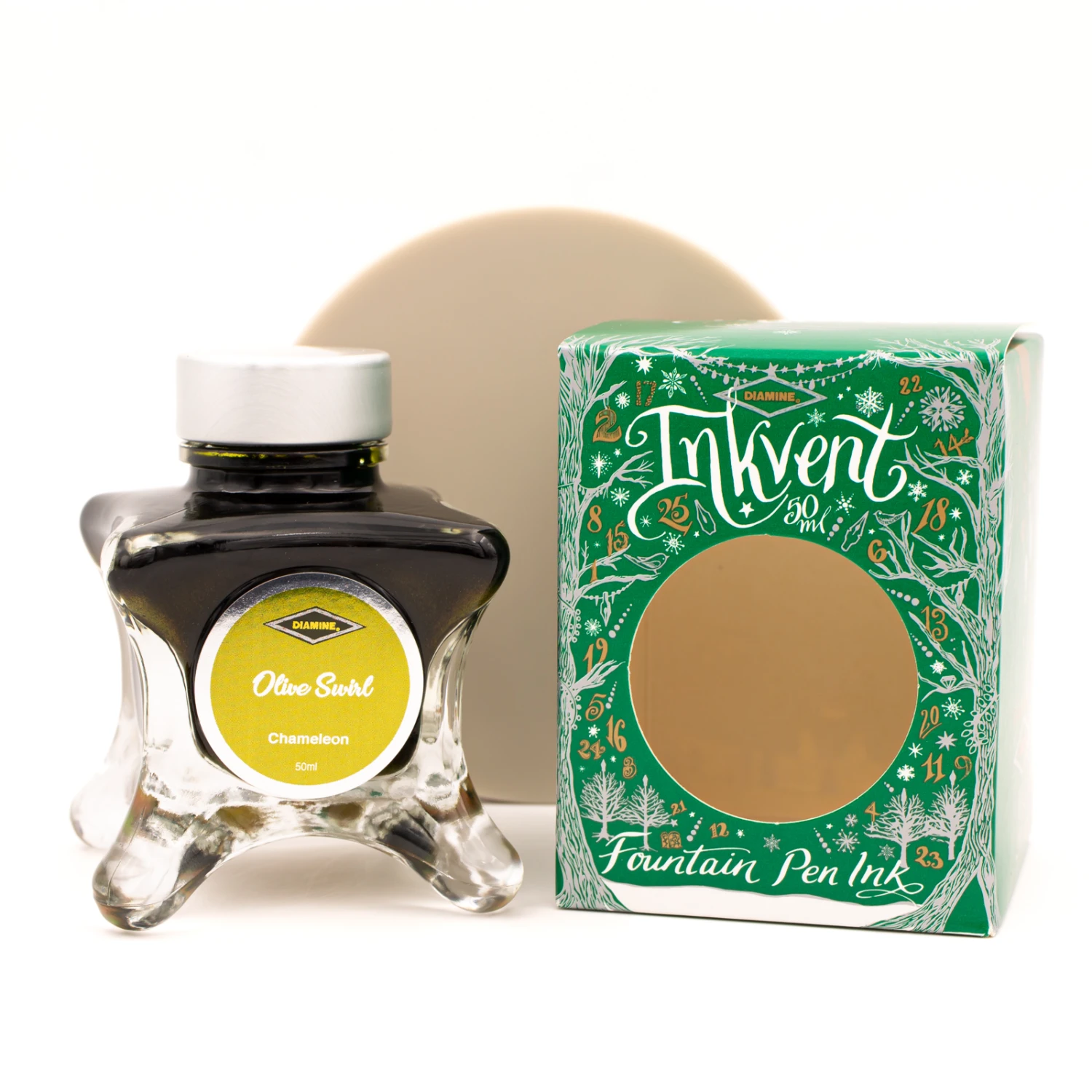 Diamine Inkvent Olive Swirl Inchiostro 50 Ml Green Edition Chameleon 2 Diamine Inkvent Olive Swirl Inchiostro 50 Ml Green Edition Chameleon - immagine 2