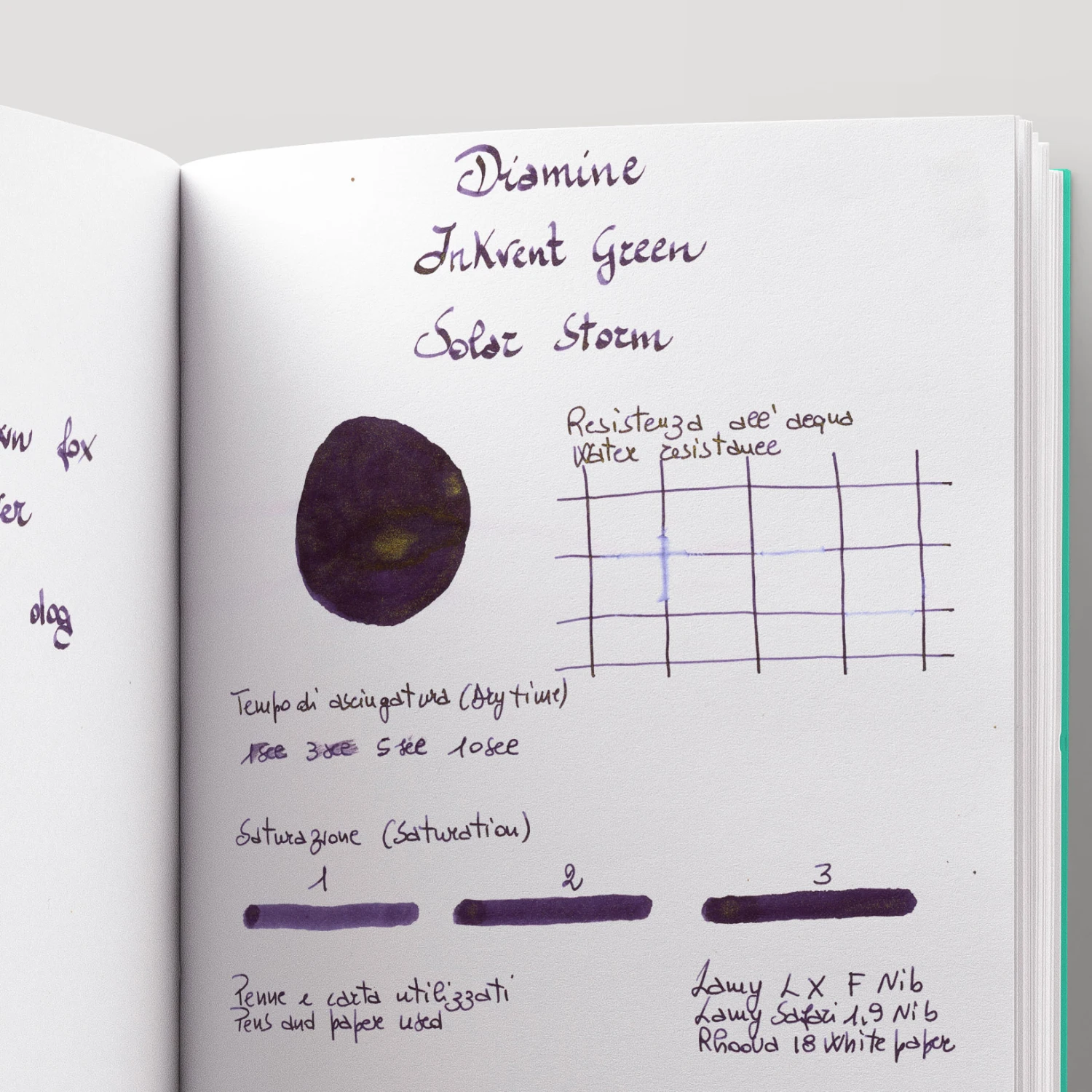 Diamine Inkvent Solar Storm Inchiostro 50 Ml Green Edition Chameleon 5 Diamine Inkvent Solar Storm Inchiostro 50 Ml Green Edition Chameleon - immagine 5