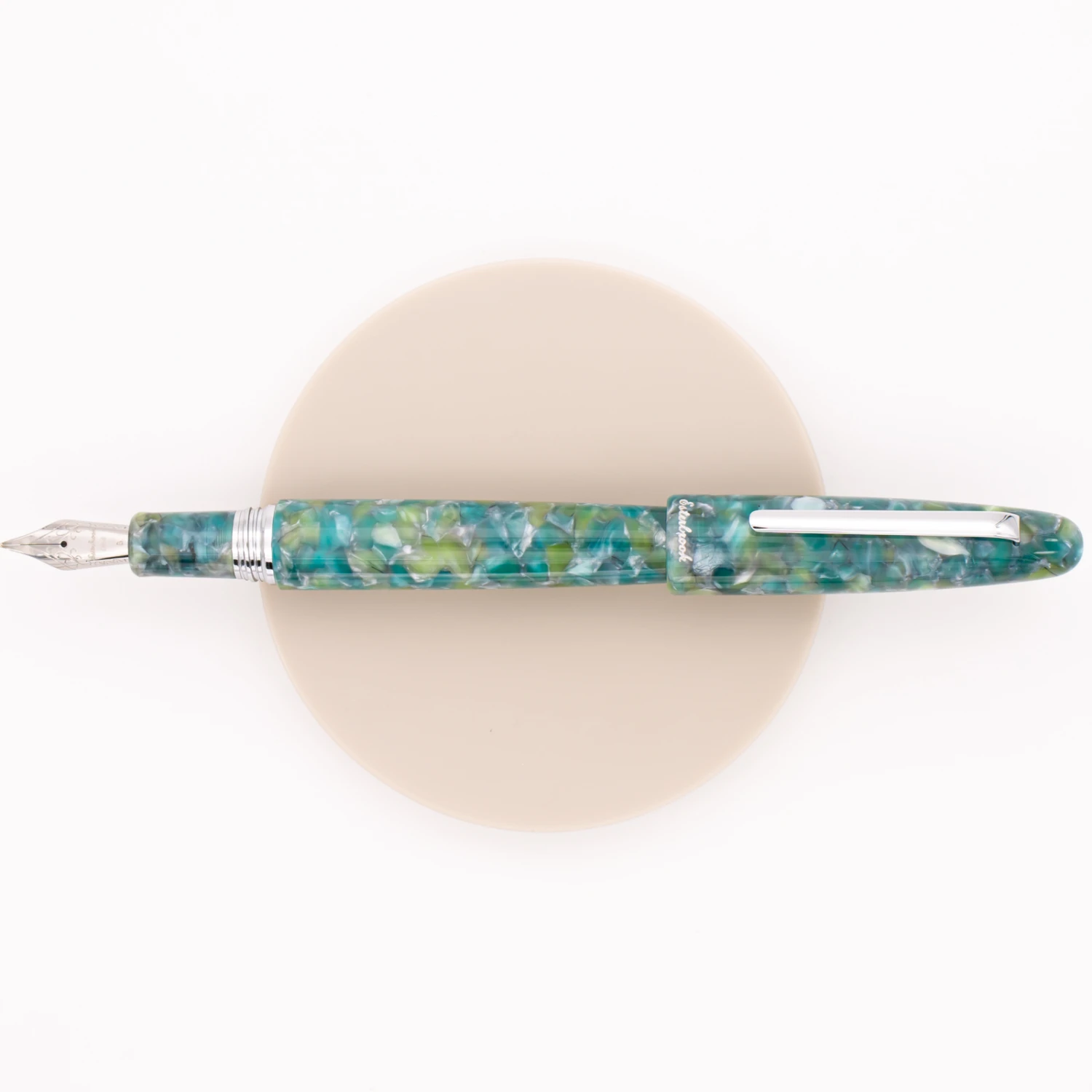 Esterbrook Estie Oversized Penna Stilografica Sea Glass & Rodio 2 Esterbrook Estie Oversized Penna Stilografica Sea Glass & Rodio - immagine 2