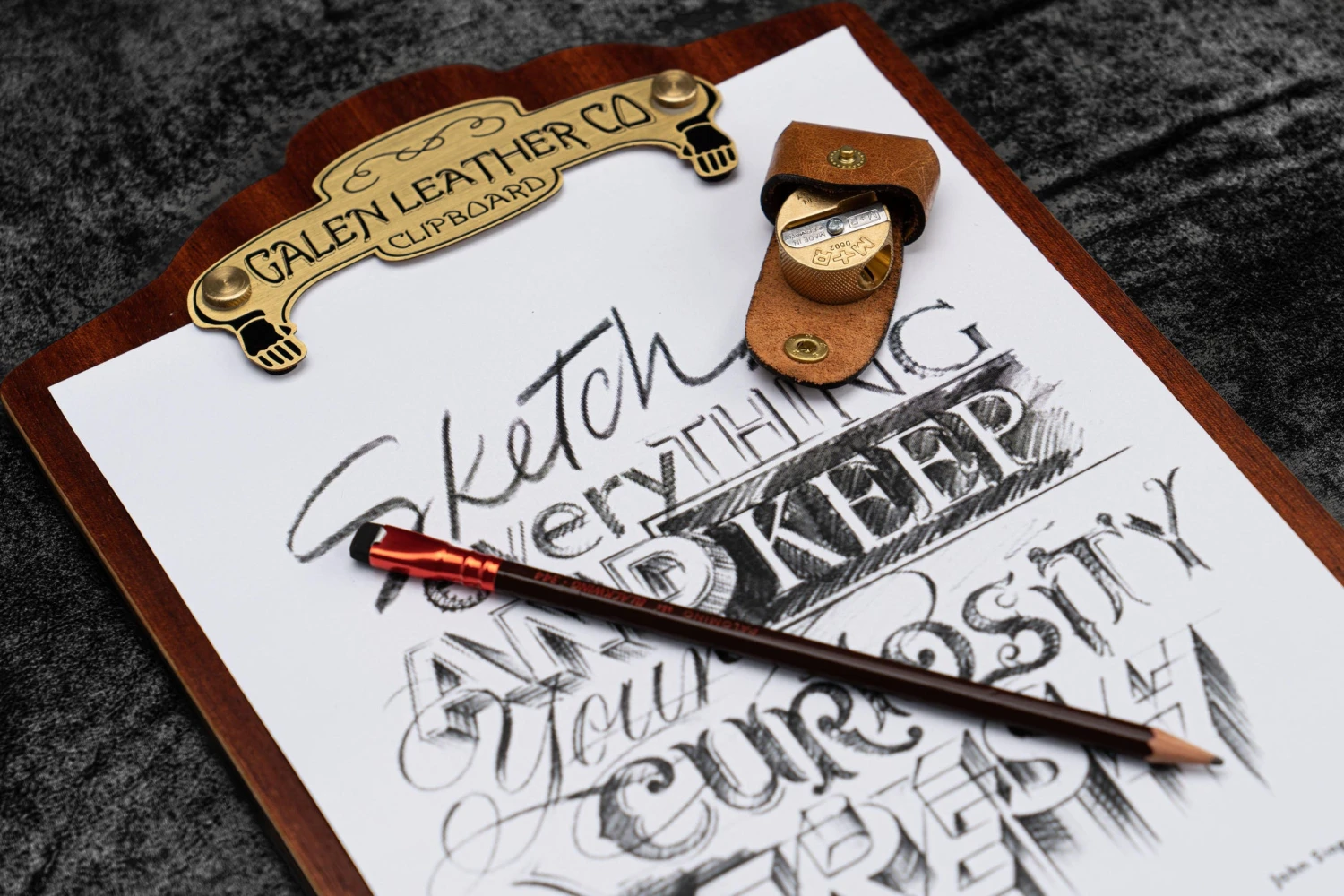 Galen Leather Clipboard Cartella A4 In Legno Di Mogano 2 Galen Leather Clipboard Cartella A4 In Legno Di Mogano - immagine 2