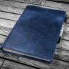 Galen Leather Cover A5 In Pelle Crazy Horse Navy Blue