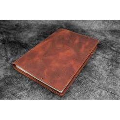 Galen Leather Cover A5 In Pelle Crazy Horse Orange
