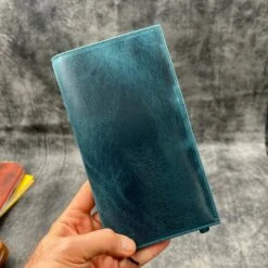 Galen Leather Cover Hobonichi Weeks Crazy Horse Ocean Blue