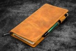 Galen Leather Cover Slim Hobonichi Weeks In Pelle Crazy Horse Brown