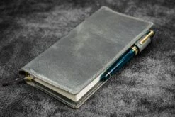 Galen Leather Cover Slim Hobonichi Weeks In Pelle Crazy Horse Smoky Grey