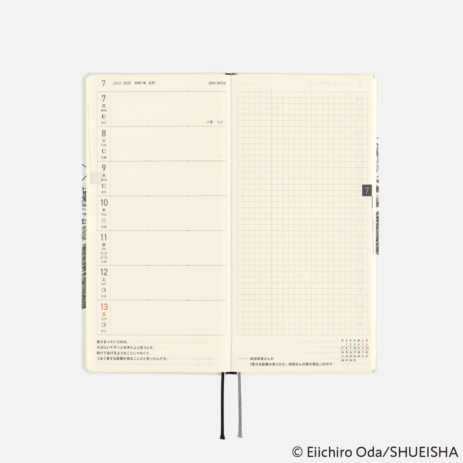 Hobonichi Techo Weeks ONE PIECE Magazine: Straw Hat Luffy (Ivory) Agenda 2025 Settimanale Spring 10 Hobonichi Techo Weeks ONE PIECE Magazine: Straw Hat Luffy (Ivory) Agenda 2025 Settimanale Spring - immagine 10