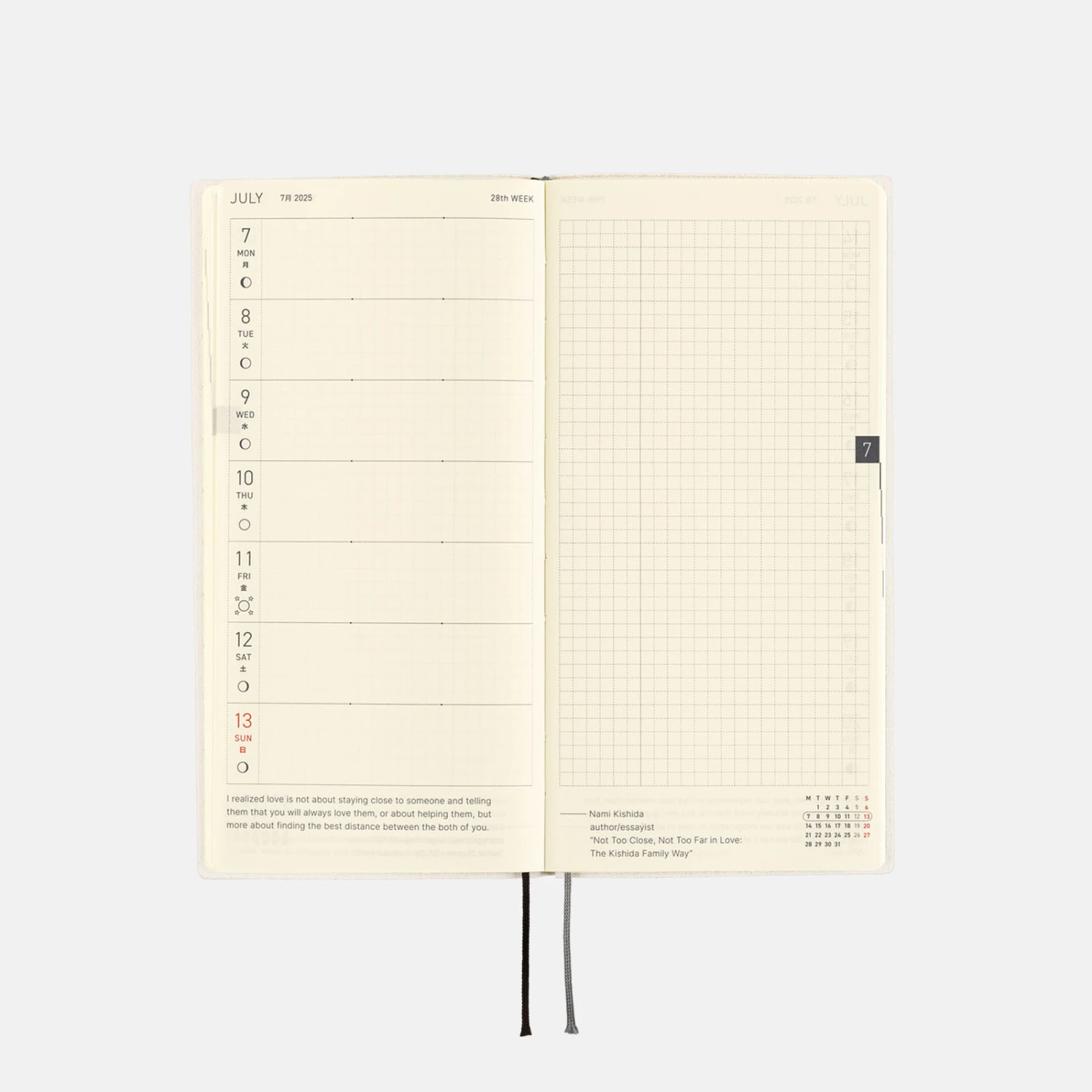 Hobonichi Techo Weeks White Line: Ivory Agenda 2025 Settimanale Spring 7 Hobonichi Techo Weeks White Line: Ivory Agenda 2025 Settimanale Spring - immagine 7