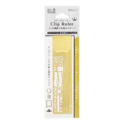 Midori Clip Ruler Segnalibro Con Normografo Decorativo Ottone
