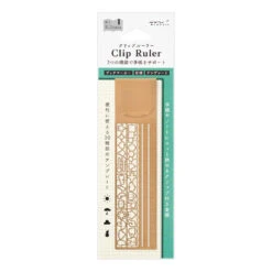 Midori Clip Ruler Segnalibro Con Normografo Rame