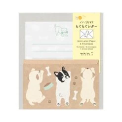 Midori Set Carta Da Lettere Con Adesivi Hungry Dog