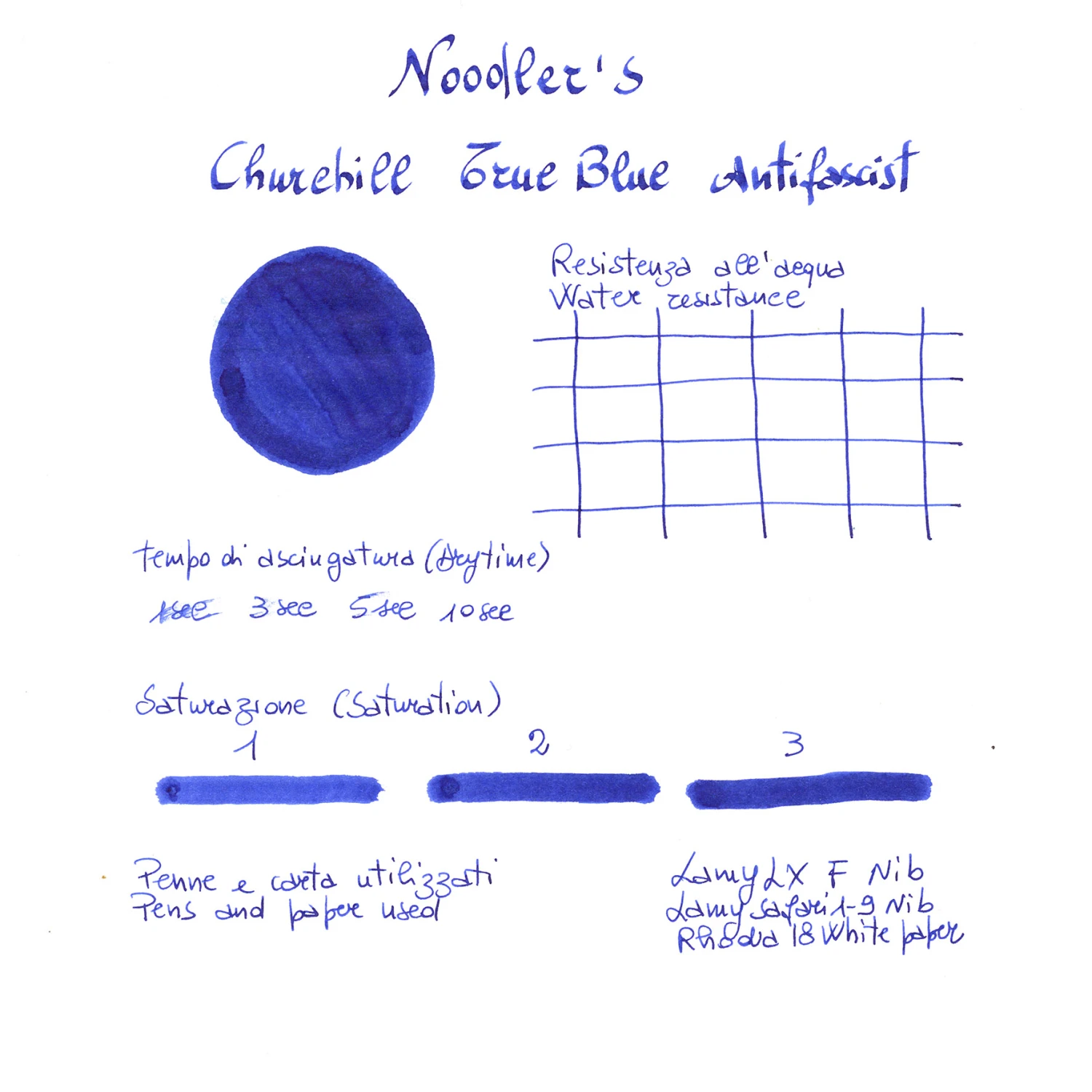 Noodler's X-Feather Blue Inchiostro 3 Oz 7 Noodler's X-Feather Blue Inchiostro 3 Oz - immagine 7