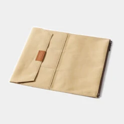Traveler's Factory Cotton Zipper Case Regular Size Beige