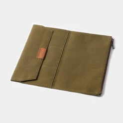 Traveler's Factory Cotton Zipper Case Regular Size Olive